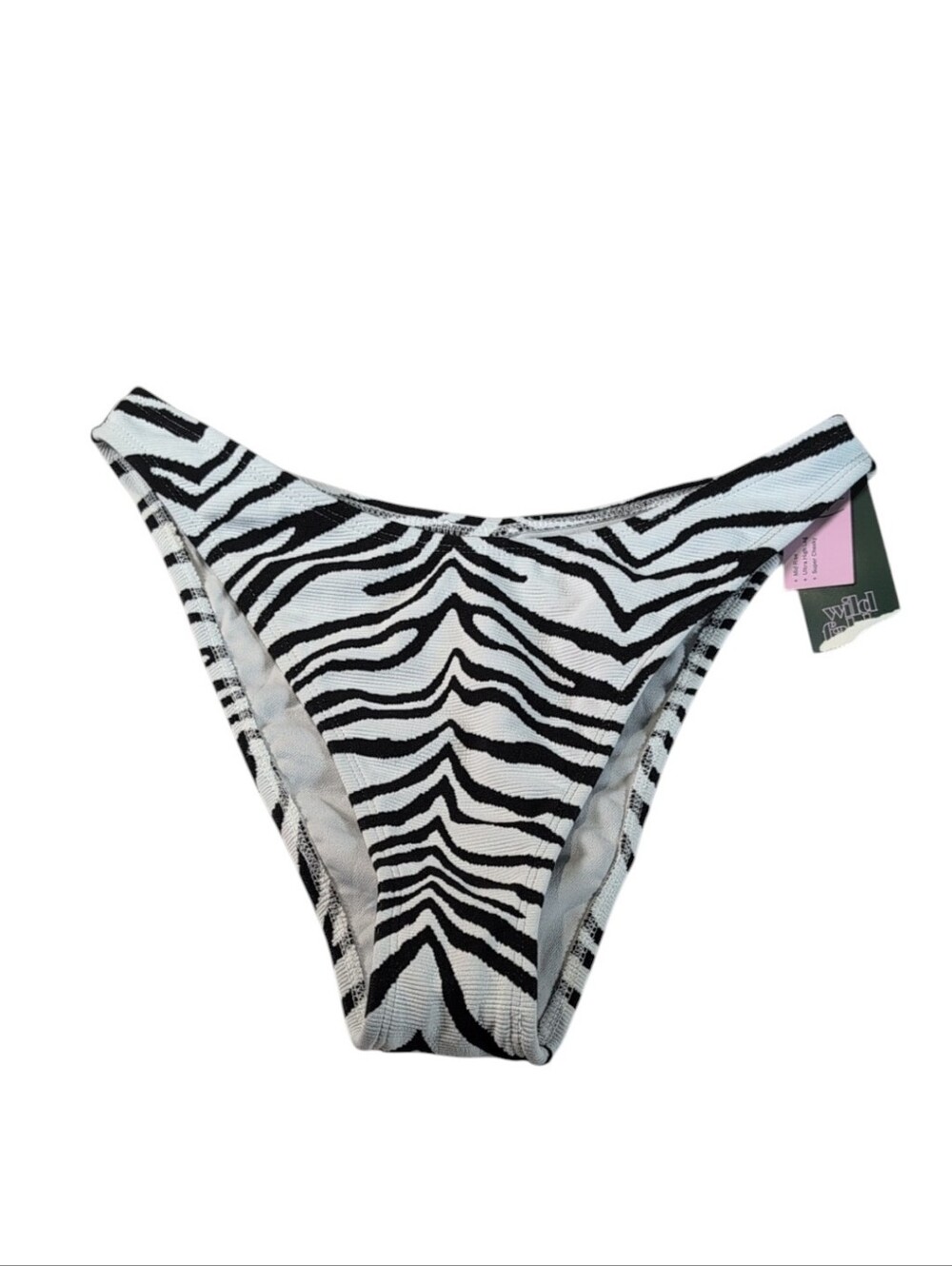Wild Fable Zebra Print Mid Rise Cheeky Bikini Bottom Size Medium